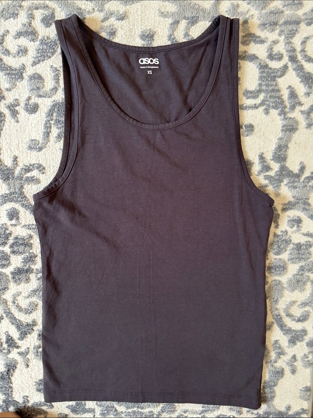 ASOS Black Scoop Neck Cotton Tank Top